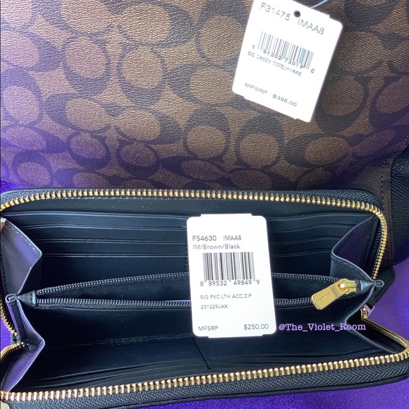 ▪️COACH▪️Signature Casey Tote & Zip Around Wallet - Picture 5 of 7